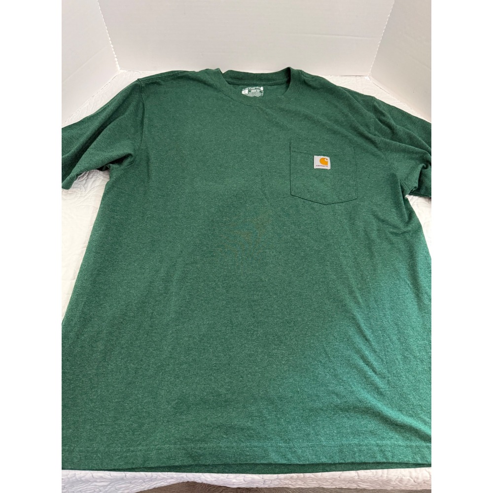 Carhartt Mens Loose Fit Heavyweight Pocket T-Shirt Green Heather Large L